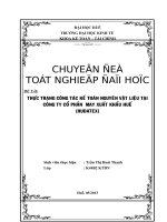 thực trạng công tác kế toán nguyên vật liệu tại công ty cổ phần may xuất khẩu huế