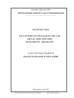 đào tạo nghề gắn với giải quyết việc làm cho lao động nông thôn huyện phổ yên - thái nguyên