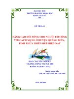 nâng cao đời sống cho người có công cách mạng ở huyện quảng điền, tỉnh tt- huế