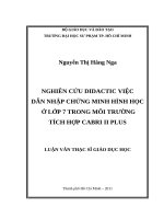 LUẬN ÁN THẠC SĨ GIÁO DỤC HỌC NGHIÊN CỨU DIDACTIC VIỆC  DẪN NHẬP CHỨNG MINH HÌNH HỌC  Ở LỚP 7 TRONG MÔI TRƯỜNG  TÍCH HỢP CABRI II PLUS