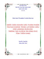 bước đầu nghiên cứu thành phần polysaccharide trong lá mãng cầu xiêm (annona muricata) trồng tại huyện tân đông phú, tỉnh tiền giang