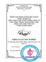đánh giá điều kiện địa chất công trình và đề xuất giải pháp móng hợp lý cho công trình văn phòng làm việc các ban của tỉnh ủy thừa thiên huế