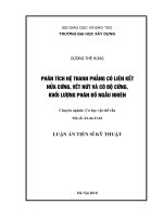 Luận án tiến sĩ cơ học phân tích hệ thanh phẳng có liên kết  nửa cứng, vết nứt và có độ cứng, khối lượng phân bố ngẫu nhiên