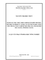 đánh giá việc thực hiện chính sách bồi thường, hỗ trợ, tái định cư tại dự án xây dựng khu công viên trung tâm và bệnh viện phụ sản, thành phố bắc giang, tỉnh bắc giang