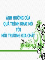 ảnh hưởng của quá trình khai mỏ tới môi trường địa chất