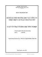 đánh giá thực trạng môi trường khu vực công ty nhiệt điện cao ngạn thái nguyên