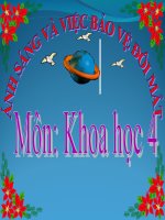 bài giảng khoa học 4 bài 49 ánh sáng và việc bảo vệ đôi mắt