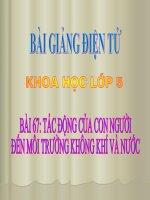 bài giảng khoa học 5 bài 67 tác động của con người đến môi trường không khí và nước