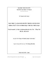 dạy học ca dao hài hước trong sách giáo khoa ngữ văn 10 theo đặc trưng thể loại