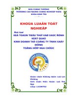 kế toán tiêu thụ và xác định kết quả kinh doanh tại công ty trách nhiệm hữu hạn xây dựng tổng hợp nga chức