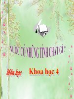 bài giảng khoa học 4 bài 20 nước có những tính chất gì