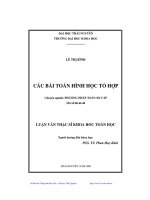 LUẬN VĂN THẠC SĨ TOÁN HỌC CÁC BÀI TOÁN HÌNH HỌC TỔ HỢP