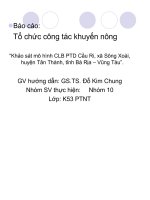 Báo cáo khảo sát mô hình CLB PTD Cầu Ri, xã Sông Xoài, huyện Tân Thành, tỉnh Bà Rịa – Vũng Tàu