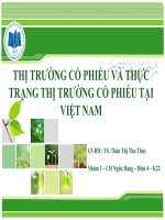 THỊ TRƯỜNG CỔ PHIẾU VÀ THỰC TRẠNG THỊ TRƯỜNG CỔ PHIẾU TẠI  VIỆT NAM