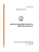 bộ đề sử dụng kiểm tra học kỳ 2 môn tiếng anh lớp 12
