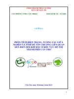 PHÂN TÍCH HIỆN TRẠNG, TƯƠNG TÁC GIỮA  NGHÈO VÀ TÍNH DỄ TỔN THƢƠNG LIÊN QUAN  ĐẾN BIẾN ĐỔI KHÍ HẬU Ở KHU VỰC ĐÔ THỊ THÀNH PHỐ CẦN THƠ