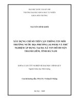 xây dựng chỉ số tiếp cận thông tin môi trường nước địa phương (alweii) và thử nghiệm áp dụng tại ba xã ven đô huyện thanh liêm, tỉnh hà nam