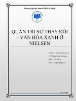 Tiểu luận QUẢN TRỊ SỰ THAY ĐỔI VĂN HÓA XANH Ở NIELSEN