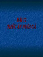 bài giảng kỹ thuật 5 bài 12 thức ăn nuôi gà