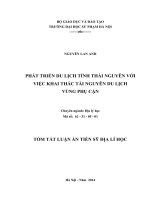 Phát triển du lịch tỉnh thái nguyên với việc khai thác tài nguyên du lịch vùng phụ cận