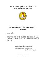 các yếu tố ảnh hưởng tới giờ đi làm thêm của sinh viên các trường đại học ở hà nội