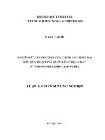 nghiên cứu ảnh hưởng của chính sách đất đai đến quy hoạch và quản lý sử dụng đất ở tỉnh mondulkiri-campuchia