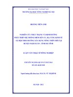 Nghiên cứu thực trạng và định hướng phát triển hệ thống điểm dân cư, hạ tầng kinh tế và xã hội theo hướng xây dựng nông thôn mới tại huyện nghi xuân, tỉnh hà tĩnh