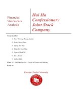 Phân tích báo cáo tài chính công ty cổ phần bánh kẹo hải hà