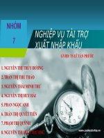 NGHIỆP VỤ TÀI TRỢ  XUẤT NHẬP KHẨU