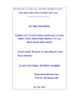 Nghiên cứu tuyển chọn giống đậu tương triển vọng thích hợp trồng 3 vụ tại đồng bằng sông hồng