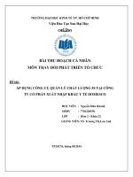 BÀI THU HOẠCH CÁ NHÂN MÔN THAY ĐỔI PHÁT TRIỂN TỔ CHỨC ÁP DỤNG CÔNG CỤ QUẢN LÝ CHẤT LƢỢNG 5S TẠI CÔNG  TY CỔ PHẦN XUẤT NHẬP KHẨU Y TẾ DOMESCO