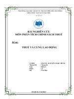 Phân tích chính sách thuế và cung lao động