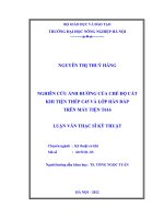 Nghiên cứu ảnh hưởng của chế độ cắt khi tiện thép c45 và lớp hàn đắp trên máy tiện t616