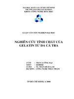 LUẬN VĂN CÔNG NGHỆ THỰC PHẨM NGHIÊN CỨU TÍNH CHẤT CỦA GELATIN TỪ DA CÁ TRA