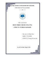 TIỂU LUẬN OCD HOÀN THIỆN CHUỖI CUNG ỨNG CÔNG TY CỔ PHẦN KINH ĐÔ