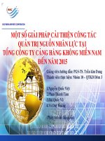 Tiểu luận quản trị nguồn nhân lực Một số giải pháp cải thiện công tác nguồn nhân lực tại tổng công ty cảng hàng không miền nam đến năm 2015