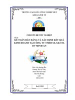 kế toán bán hàng và xác định kết quả kinh doanh tại công ty trách nhiệm hữu hạn sản xuất xây dựng thương mại dịch vụ minh an