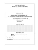 CÁCH TỔ CHỨC HOẠT ĐỘNG HỌC TẬP KHI SỬ DỤNG THÍ NGHIỆM HÌNH THÀNH KIẾN THỨC MỚI TRONG CHƯƠNG III VÀ IV