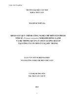 khảo sát quy trình công nghệ chế biến sản phẩm tôm sú nobashi đông lạnh và hệ thống quản lý chất lượng haccp tại công ty cp cbts út xi sóc trăngh