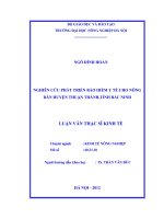 Nghiên cứu phát triển bảo hiểm y tế cho nông dân huyện thuận thành, tỉnh bắc ninh