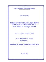 Nghiên cứu thực trạng và định hướng phát triển hệ thống điểm dân cư thị xã uông bí, tỉnh quảng ninh