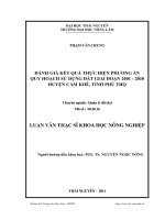 đánh giá kết quả thực hiện phương án quy hoạch sử dụng đất giai đoạn 2001- 2010, huyện cẩm khê, tỉnh phú thọ