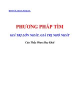 Phương pháp giải các bài toán tìm giá trị lớn nhất và  giá trị nhỏ nhất