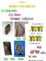 bài giảng khoáng vật học mô tả Chương X Nhánh V : Các muối oxit