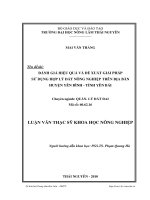 đánh giá hiệu quả và đề xuất giải pháp sử dụng hợp lý đất nông nghiệp địa bàn huyện yên bình tỉnh yên bái