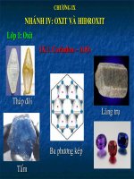 bài giảng khoáng vật học mô tả Chương IX Nhánh IV : oxit và hydroxit