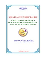 nghiên cứu phát triển du lịch trong chương trình đêm hoàng cung được tổ chức ở festival huế 2014