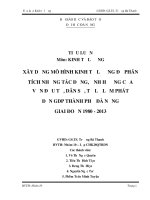 Xây dựng mô hình kinh tế lượng để phân tích những tác động, ảnh hưởng của vốn đầu tư, dân số, tỷ lệ lạm phát đến GDP thành phố đà nẵng giai đoạn 1980 2013