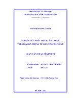 Nghiên cứu phát triển làng nghề trên địa bàn thị xã từ sơn, tỉnh bắc ninh