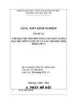 skkn chỉ đạo việc đổi mới nâng cao chất lượng dạy học môn luyện từ và câu cho học sinh khối lớp 2